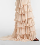 Xu Zhi Tiered asymmetric maxi dress