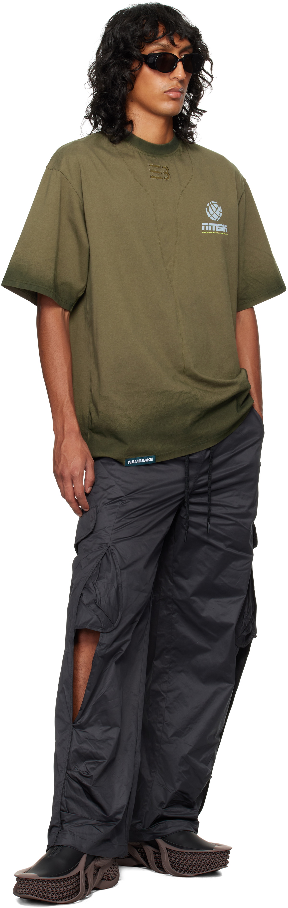 NAMESAKE Khaki Sava Stained Oversized Estate T-shirt