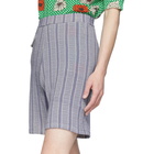 Marni Purple Check Pattern Shorts