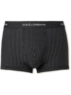 DOLCE & GABBANA - Pinstriped Stretch-Cotton Boxer Briefs - Gray - 3