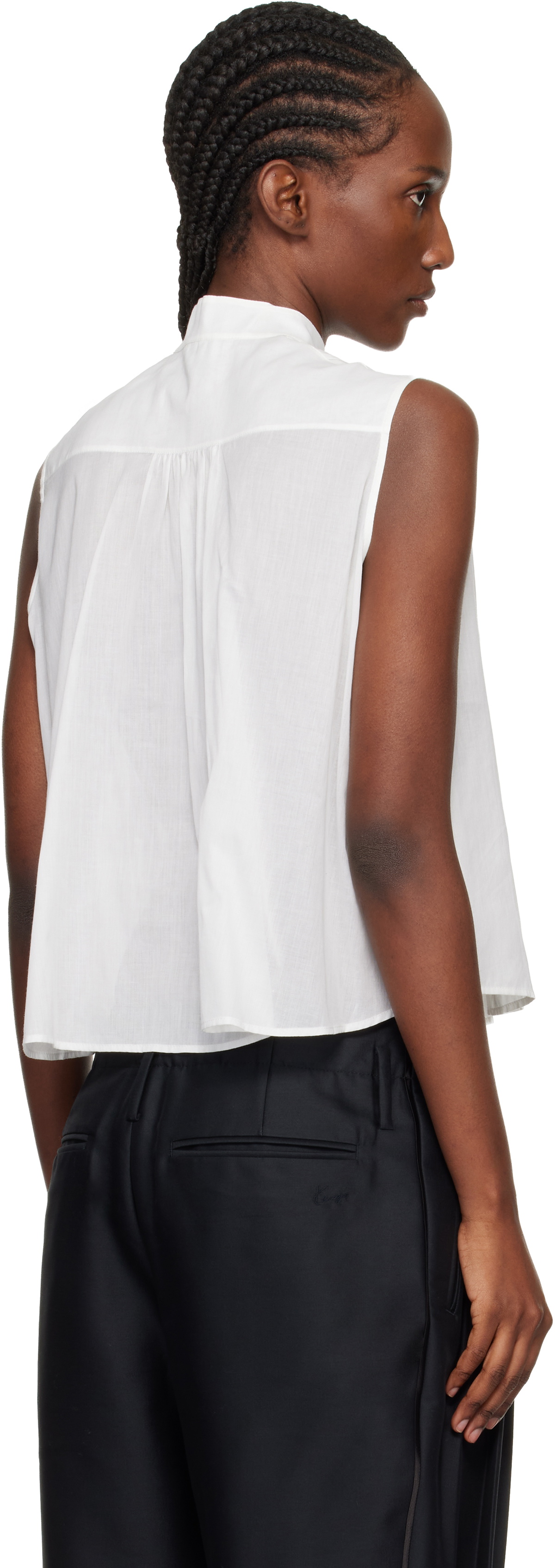 Kenzo Off-White Kenzo Paris Light Sleeveless Blouse