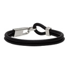 Giorgio Armani Black and Silver Cord Bracelet
