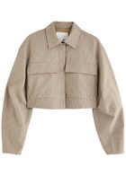 Clea Massimo Checked Cotton-blend Jacket Beige