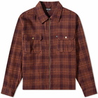 Pass~Port Men's Workers Check Flannel Jacket in Maroon