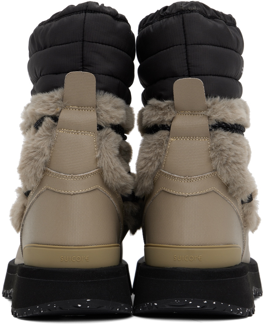 SUICOKE Taupe & Black BOWER-TRab-HI-FUR Boots Suicoke