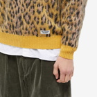 Wacko Maria Men's Type 1 Leopard Mohair Cardigan in Yellow
