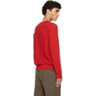 Veilance Red Conic Wool Midlayer Sweater