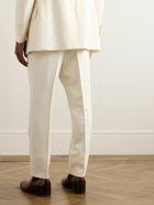 TOM FORD - Atticus Slim-Fit Straight-Leg Pleated Silk Trousers - Neutrals