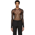 Marine Serre Black Jacquard Crochet Moon T-Shirt