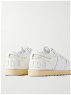 Rhude - Rhecess Logo-Appliquéd Distressed Leather Sneakers - White