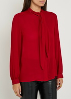 Tory Burch Scarf-effect Georgette Blouse Red
