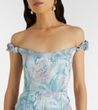 Markarian Yolanda floral off-shoulder brocade gown