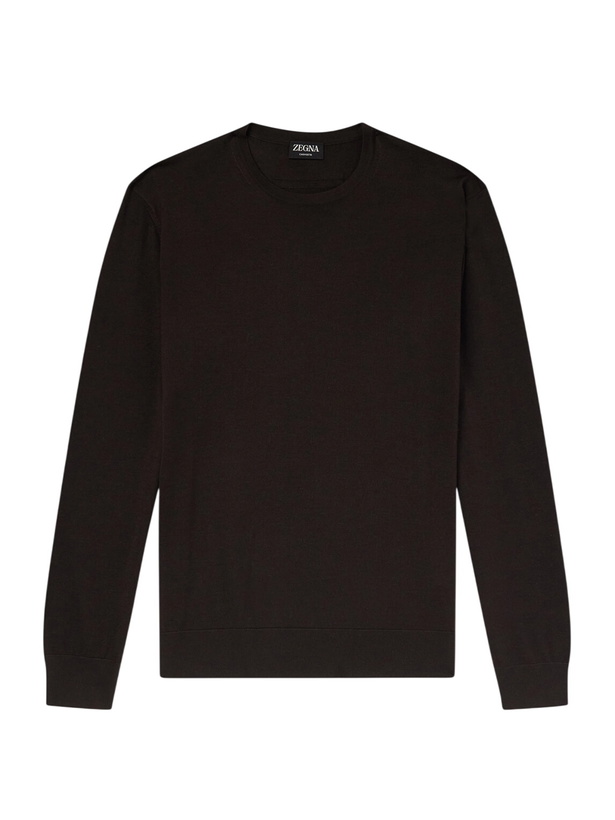 Photo: Zegna - Cashmere and Silk-Blend Sweater - Brown