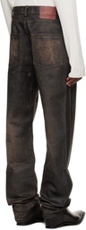 424 Brown Moto Leather Pants