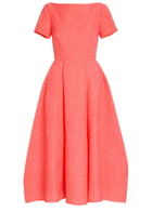 Roksanda Vaela Wide-neck Cloqué Midi Dress Orange