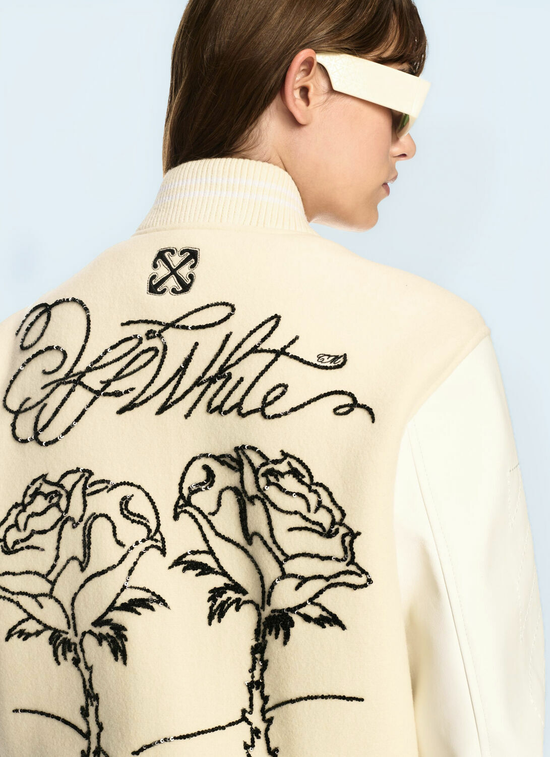 OFF WHITE Rose Valley Varsity Jacket