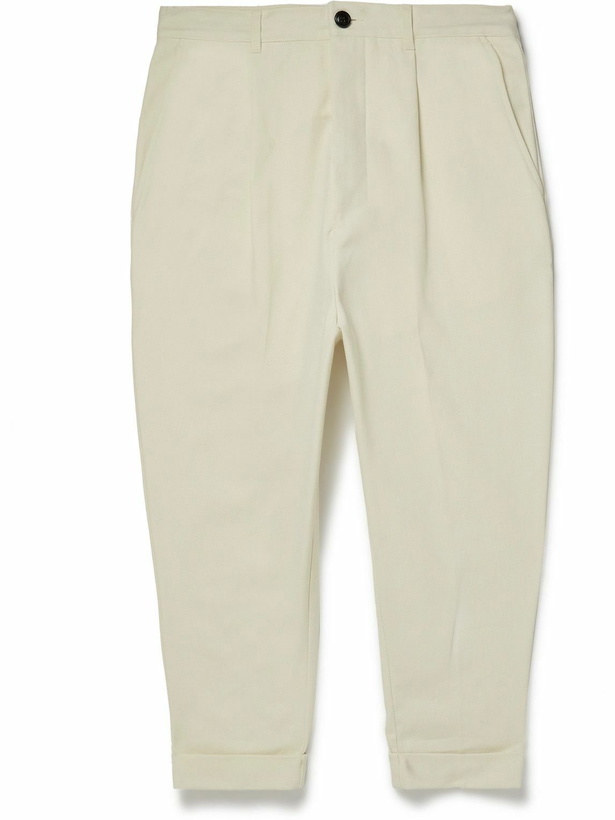 Photo: AMI PARIS - Tapered Cotton-Twill Trousers - Neutrals