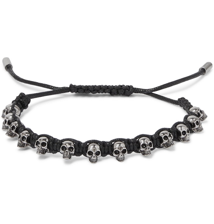 Photo: ALEXANDER MCQUEEN - Silver-Tone and Woven Leather Bracelet - Silver