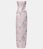 Markarian Odessa floral brocade corset gown