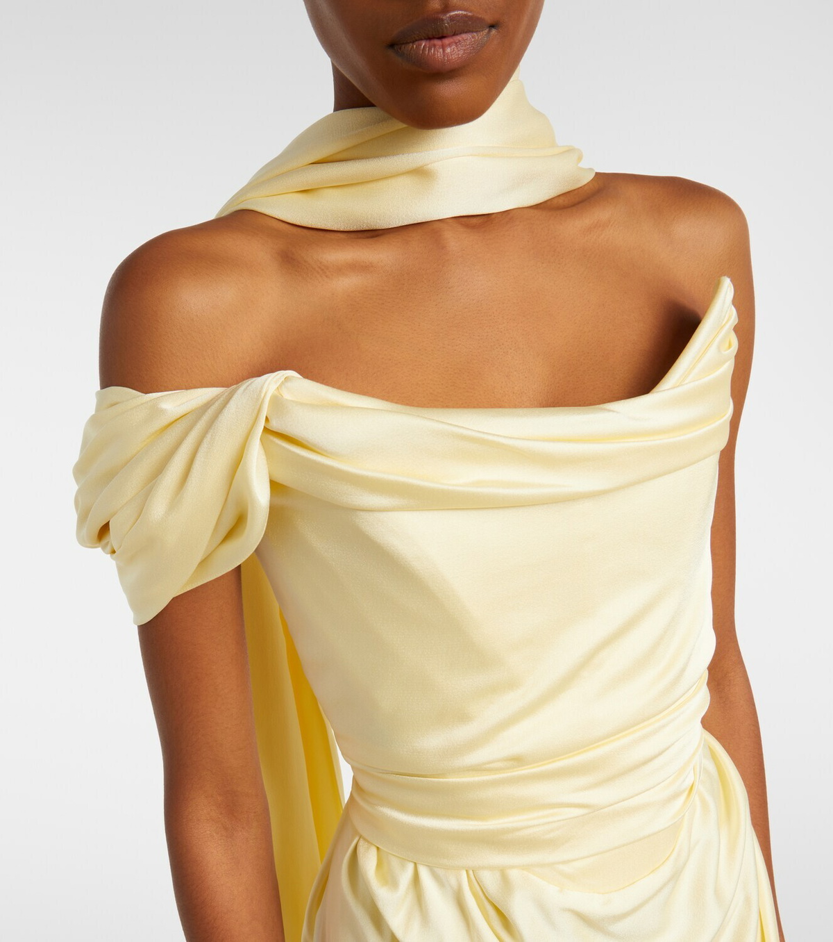 Vivienne Westwood Nova Vixen scarf-detail satin bustier gown