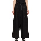 Ys Black Two Tuck Wide Jeans