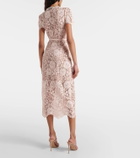 Self-Portrait Crystal-embellished lace midi dress