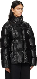 Moncler Genius Moncler x Palm Angels Black Simoon Faux-Leather Down Jacket