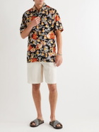 Go Barefoot - Convertible-Collar Printed Cotton-Blend Shirt - Black