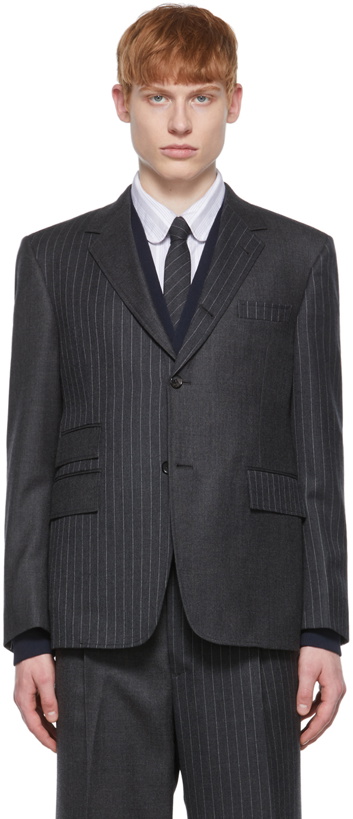 Photo: Thom Browne SSENSE Exclusive Grey Wool Blazer