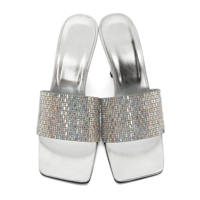 BY FAR Silver Dylan Heeled Sandals By Far