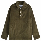 Café Mountain Men's Cord Leisure Popover Jacket in Moss Green