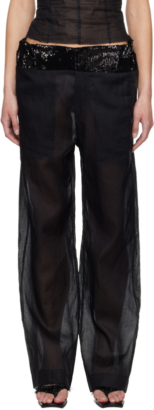 Photo: Edward Cuming Black Patch Work Elasticated Trousers