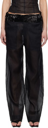 Edward Cuming Black Patch Work Elasticated Trousers