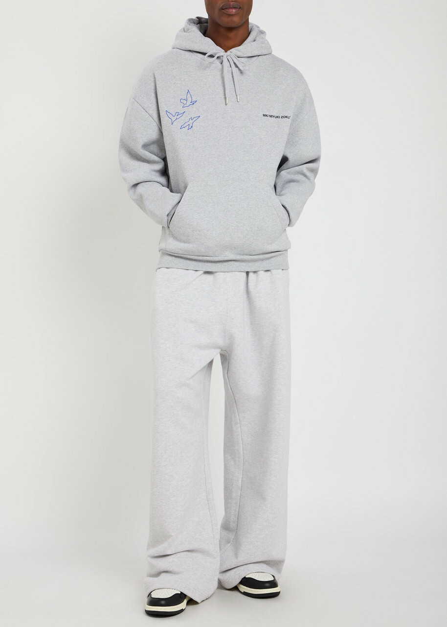 Mki Miyuki Zoku Flight Hooded Cotton-blend Sweatshirt Grey
