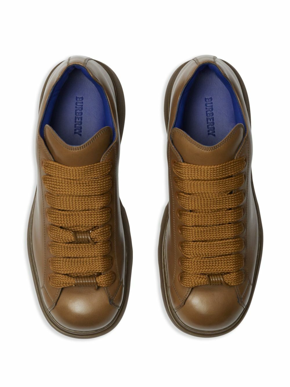 Burberry Brown Ranger Low-Top Leather Sneakers Burberry