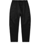 Isabel Benenato - Black Tapered Linen Drawstring Trousers - Men - Black