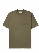 FEAR OF GOD ESSENTIALS - Oversized Logo-Flocked Cotton-Jersey T-Shirt - Brown