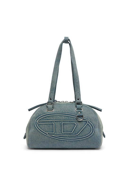 Photo: Diesel 1DR Dome-Shoulder bag in denim with Oval D logo - Shoulder Bags - Unisex - Blue