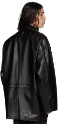Wooyoungmi Black Hardware Faux-Leather Jacket