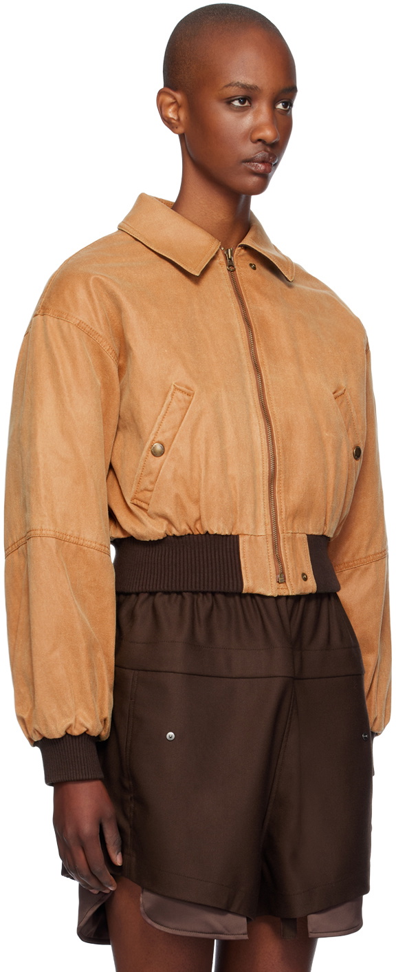 paper like crop bomber open yy ブラック　ブルゾン paper like crop bomber open yy ブラック ブルゾン OPEN YY] PAPER