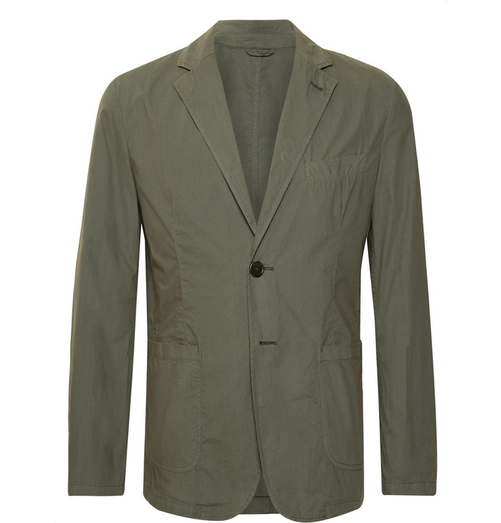 Photo: Aspesi - Army-Green Unstructured Cotton-Poplin Blazer - Green