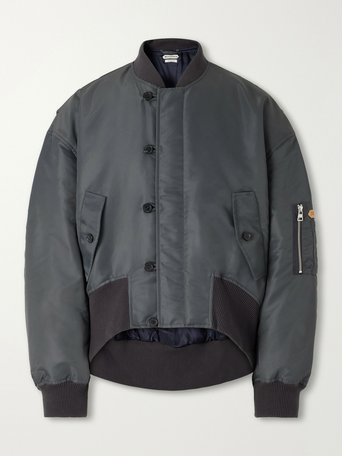 JW Anderson - Rib-Trimmed Shell Bomber Jacket - Gray