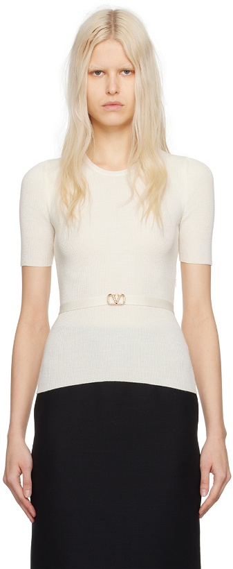 Photo: Valentino Off-White Belted Sweater