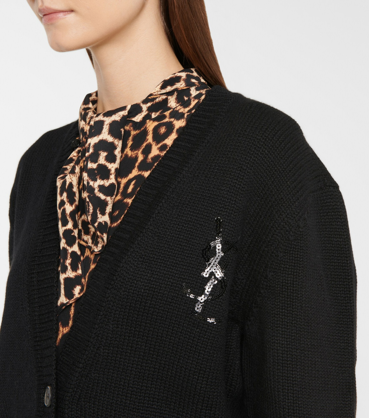 Saint Laurent - Sequined cashmere cardigan