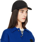 AMI Paris Black Nylon Cotton Ami de Coeur Stud Cap