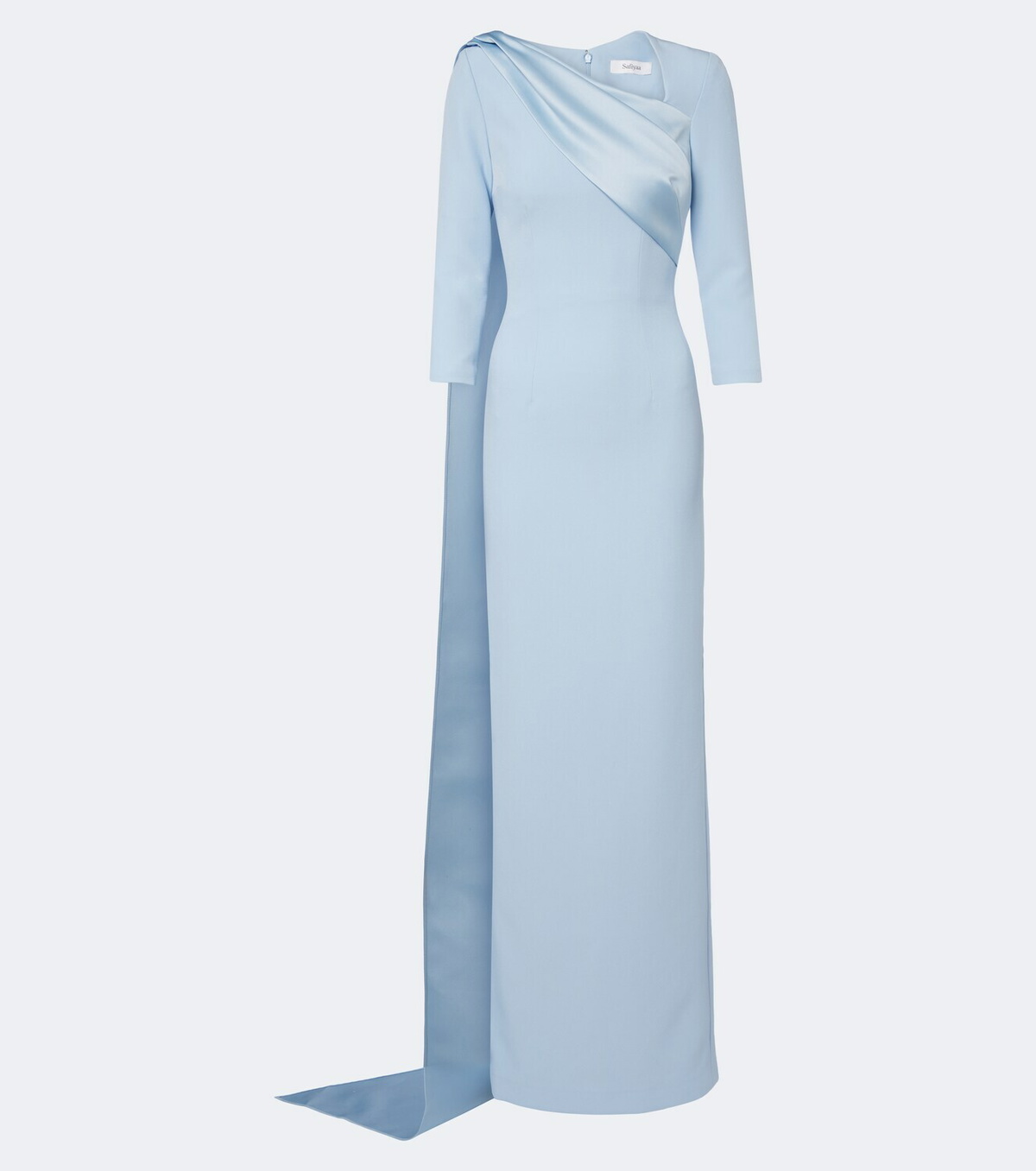 Safiyaa Caped crêpe and satin gown