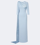 Safiyaa Caped crêpe and satin gown
