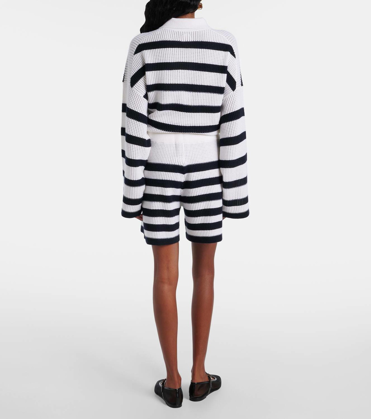 Jardin des Orangers Striped cashmere shorts