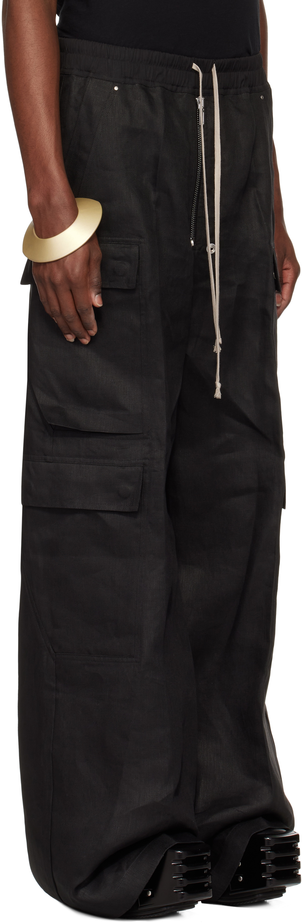 Rick Owens Black Hollywood Cargobela Cargo Pants Rick Owens