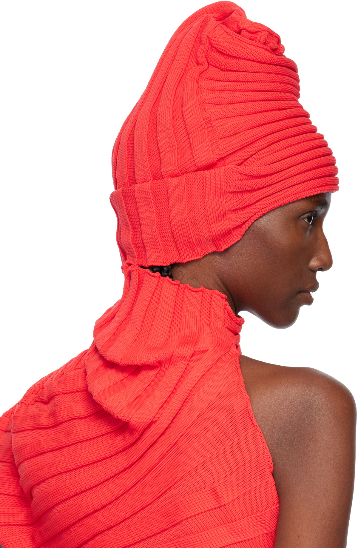 ISSEY MIYAKE Red Knit 'As It Is' Beanie